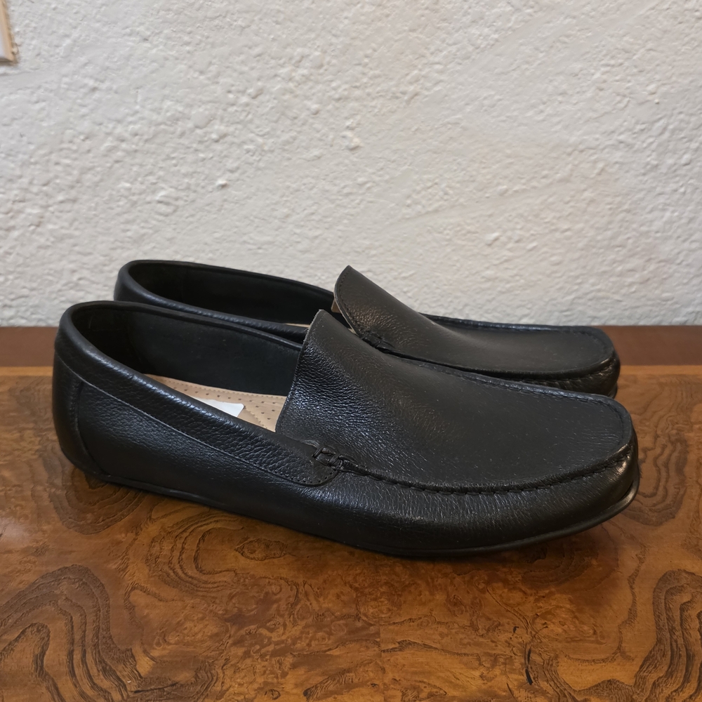 Nordstrom Black Leather Slip-On Loafers